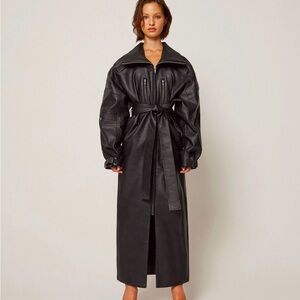 NWOT KHY by Kylie Jenner faux leather trench coat S